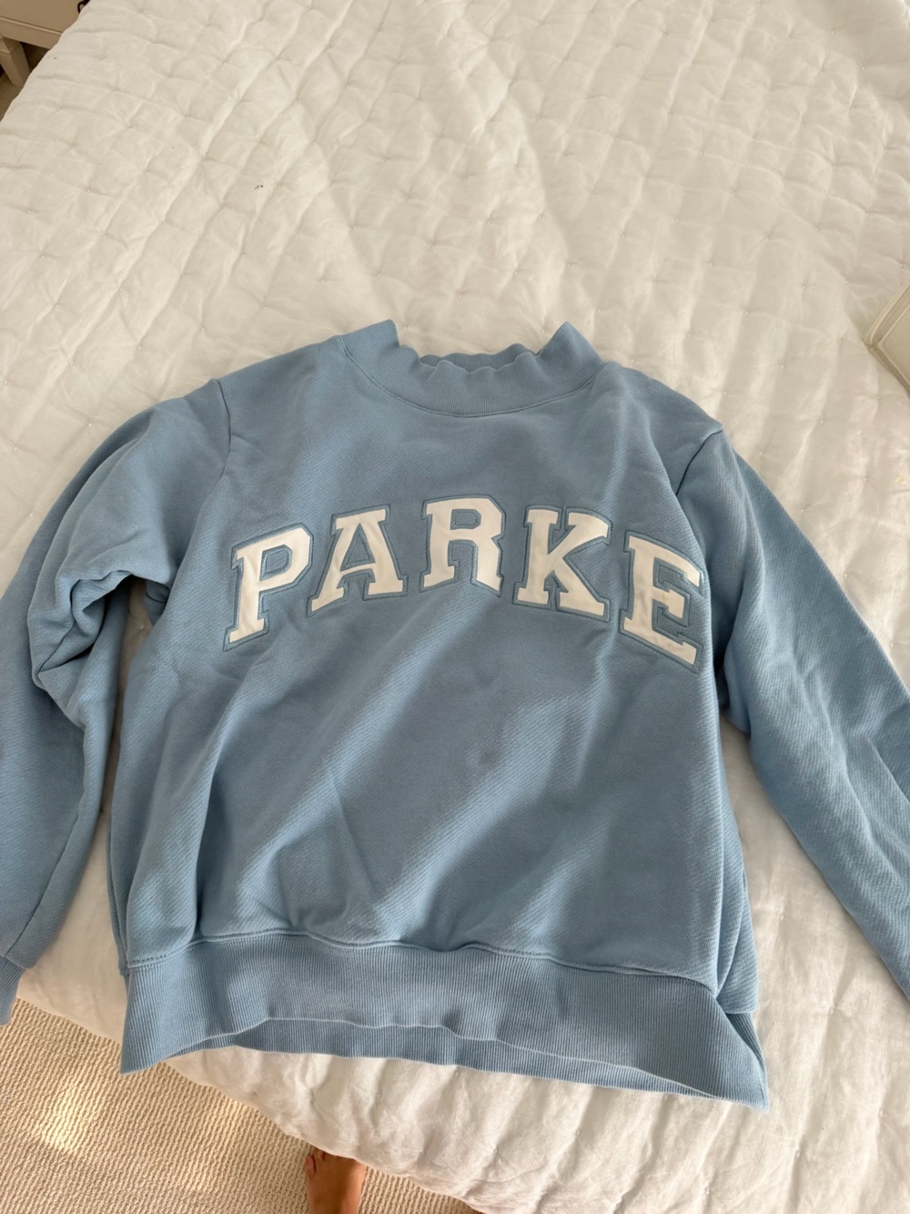 Parke Light Blue Crewneck Sweatshirt with White S/M